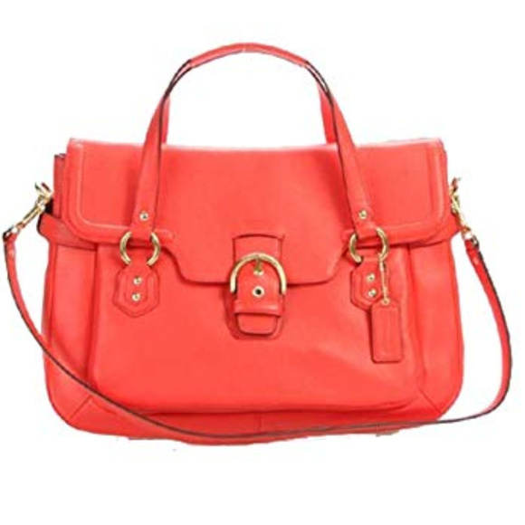 Coach Campbell Leather Flap Satchel - Picture 1 of 9